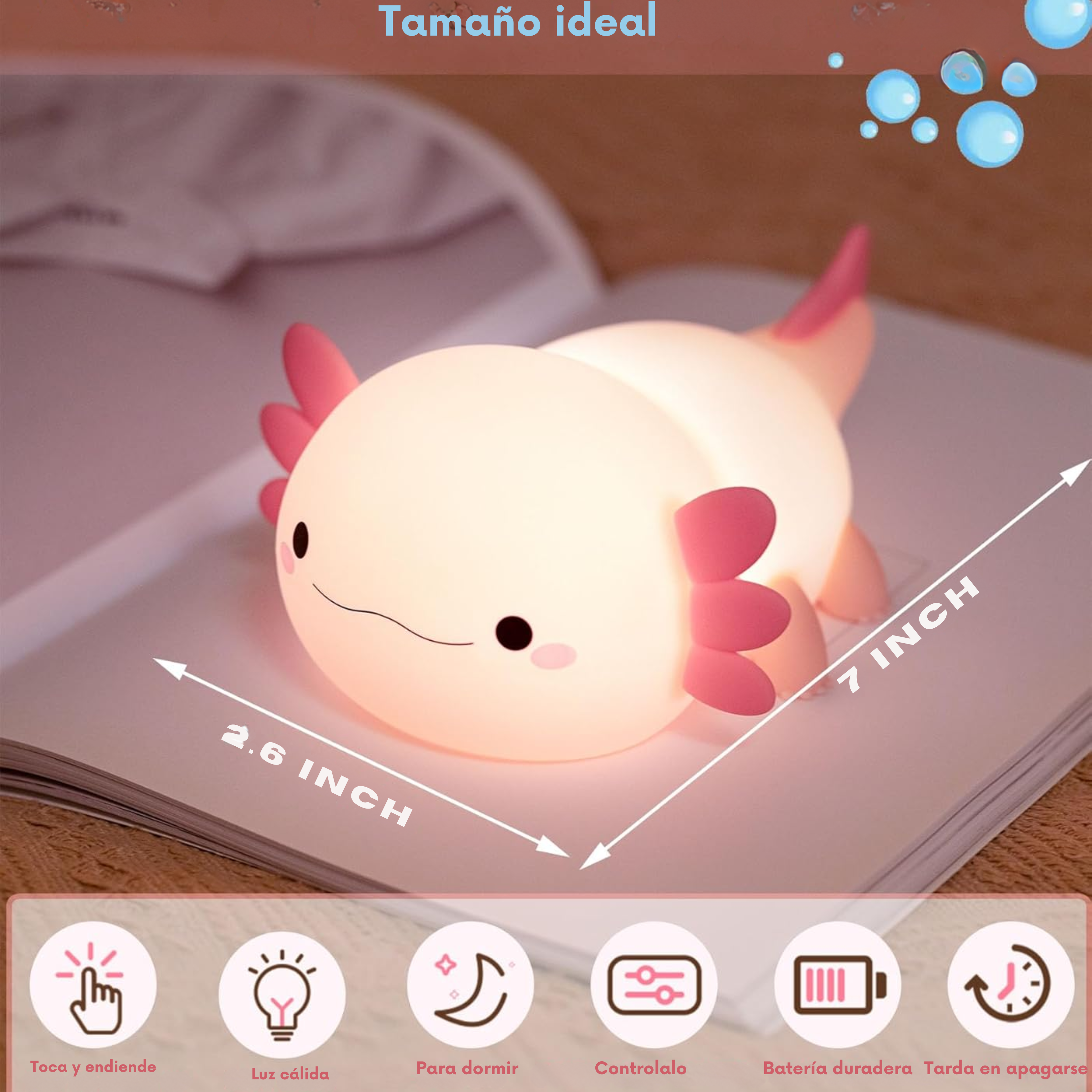 Lampara de ajolote anti estrés