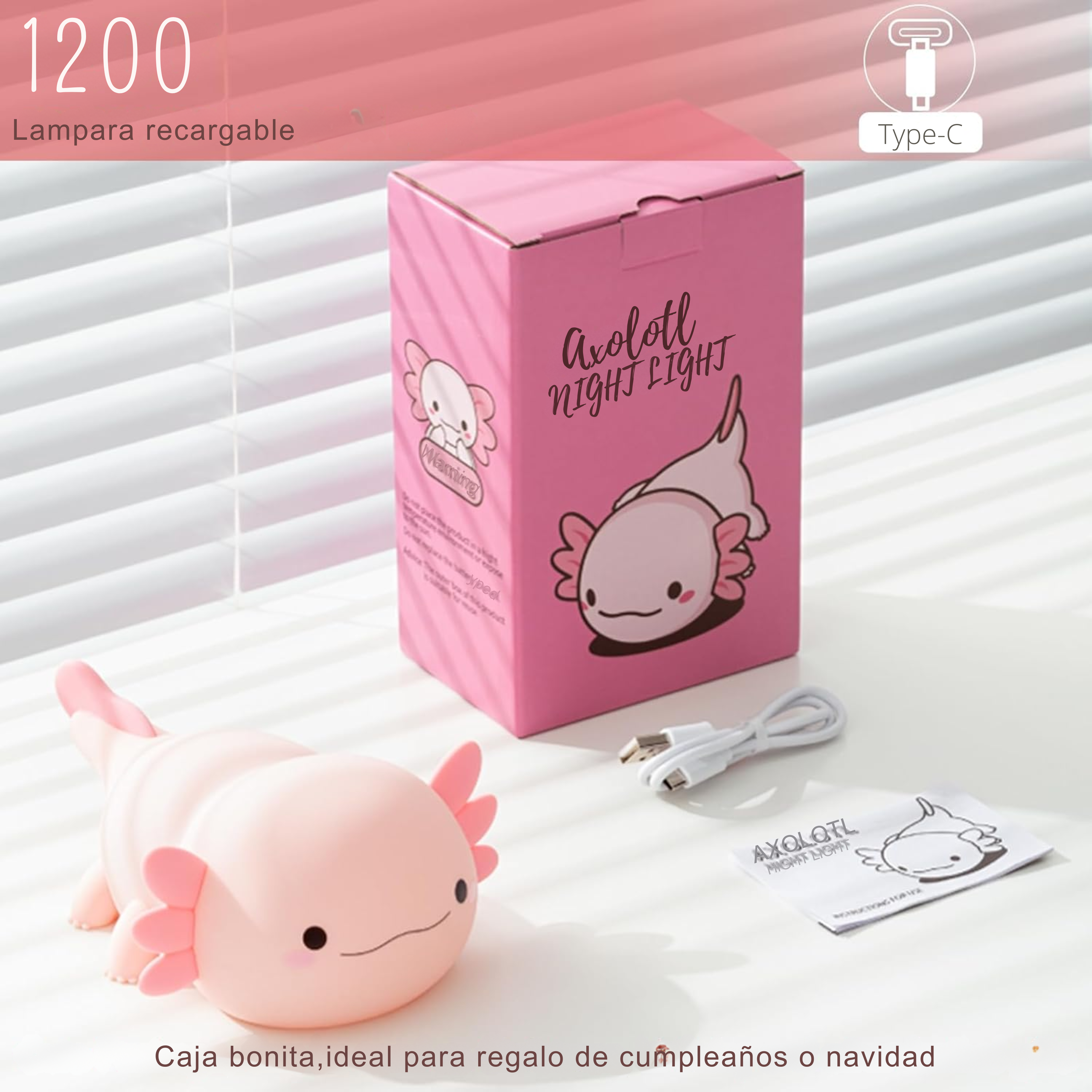 Lampara de ajolote anti estrés